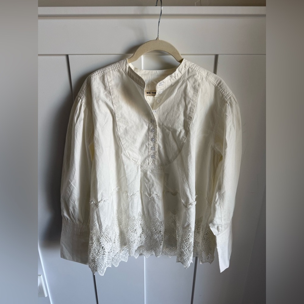 NWT We The Free x Free People Little Bit of Lace Shirt - Picture 2 of 8